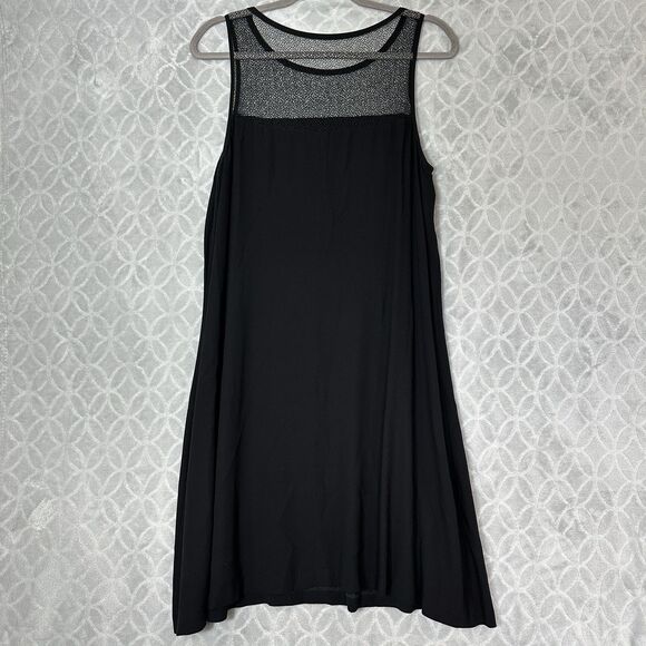 Eileen Fisher Silk Shift Dress Medium Black Minimal Timeless Sophisticated Sleek - Picture 5 of 11